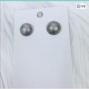 Silver Dome Stud Earrings NWT